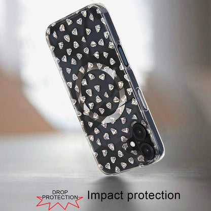 For iPhone 16 (6.1") Premium Double Layer IMD Magnetic Hybrid Shockproof Protection Durable Anti Scratch Secure Grip Slim Design Compatible Case Cover Smoke Holographic