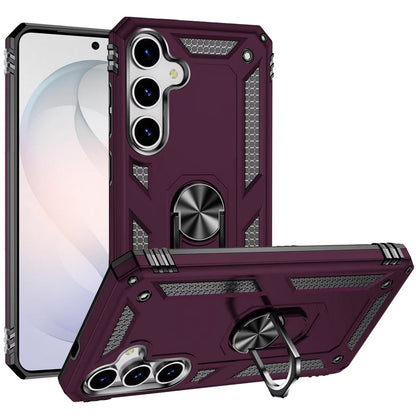 Phone Case for Samsung Galaxy S26 FE /Fan Edition Rotatable Ring Stand Shockproof Hybrid Armor Anti Slip Heavy Duty Fit Magnetic Car Mount Durable Grip Cover Purple