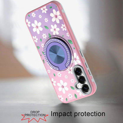Phone Case for Samsung Galaxy S26 FE /Fan Edition Magnetic Ring Stand Matte Metal Hybrid Car Mount Friendly Shockproof Rotational Grip Diamond Design Pattern Cover