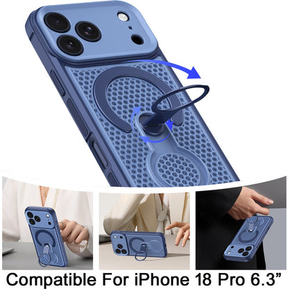 Phone Case for Apple iPhone 18 Pro Magnetic Honeycomb Hybrid Rugged Armor Ring Kickstand Dual Layer Shock Absorbing Hard PC Soft TPU Cover