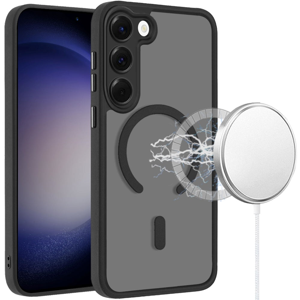 Matte Frosted Magnetic Back Hybrid Hard PC Soft TPU Camera Protection Slim Shock Absorbing Anti Fingerprint