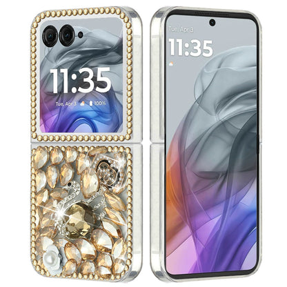 For Motorola Razr 2025 Bling Crystal 3D Full Diamonds Luxury Sparkle Rhinestone Hybrid Protective Case Cover