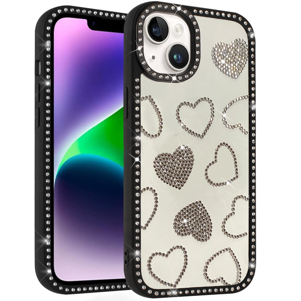 For Samsung Galaxy S26+ / S26 Plus Spread Love Glitter Shimmer Diamond Edge Hybrid Drop Protection Shockproof Design Compatible Case Cover