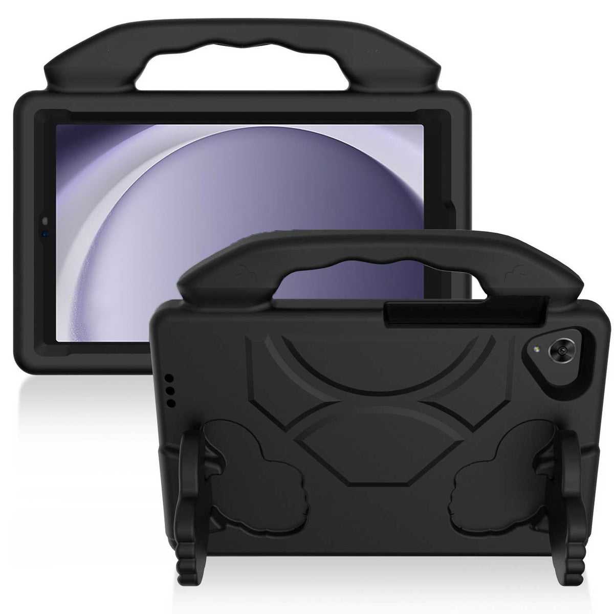 For Kid-Friendly Hybrid Tablet Shockproof Stand Case Antislip Rubber Silicone TPU - Thumbs Up Kickstand Black Tablet Case Cover
