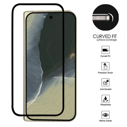 Screen Protector for Google Pixel 11 Pro Fold Premium Tempered Glass 9H Full Coverage HD Transparent Black Edged Shatter Bubble Free Resistant Durable Black