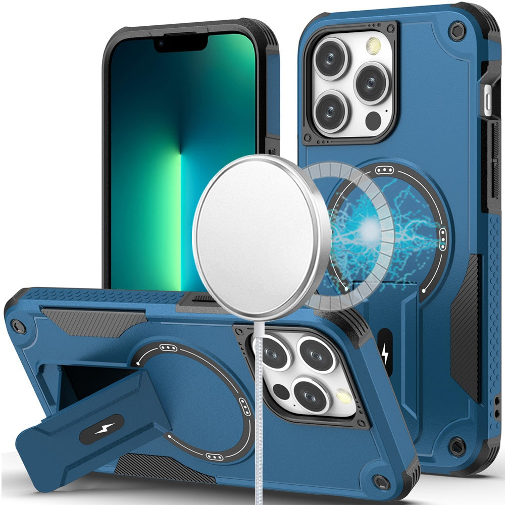 For Apple iPhone 14 Pro Max Case with Invisible Kickstand Compatible with MagSafe, Military-Grade Protection Shockproof Heavy Duty Case Cover