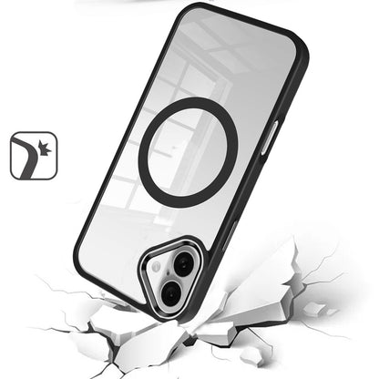 For Apple iPhone 16 Pro Max (6.9") MagSafe Compatible Transparent Greatest Clear Acrylic with Color Frame Thick Hybrid TPU Hard Case Cover