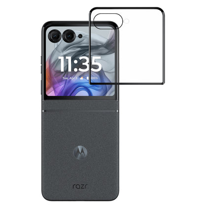 For Motorola Razr 2025 Premium Tempered Glass Screen Protector Designed to allow full functionality Fingerprint Unlock 3D Curved Edge Glass Full coverage Protector Clear Black