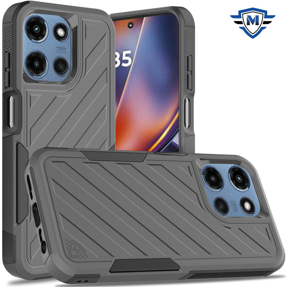 For Motorola Moto G 5G 2025 Premium Hybrid Rugged lined Shockproof Textured 2-in-1 Non-Slip Hard PC & TPU Non Slip Tough Case Cover