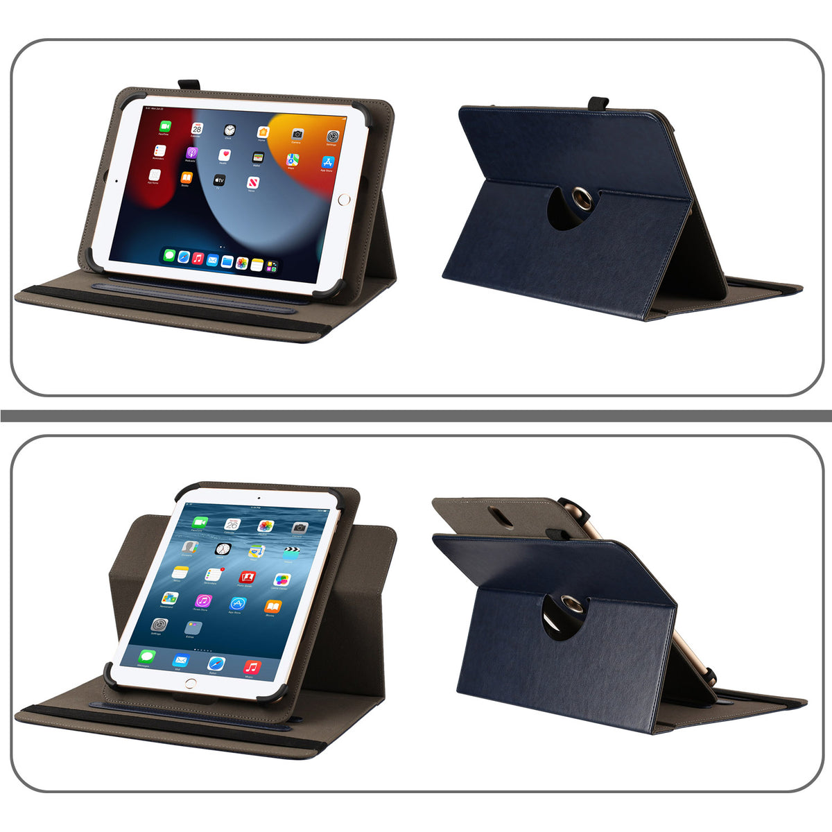 Universal PU Leather Folio Magnetic Closure Multi-Angle Stand Slim Fit Full Body Precise Cutouts