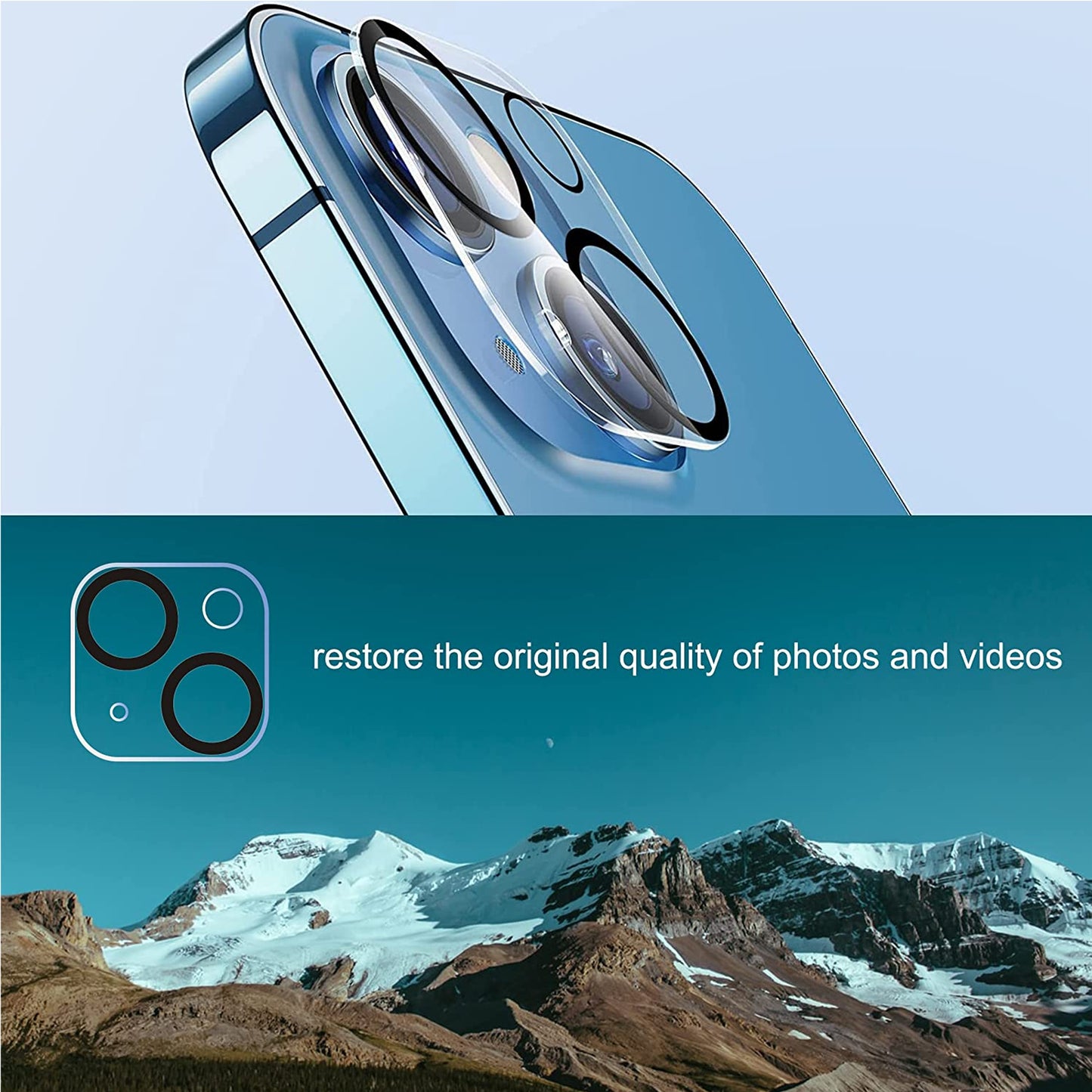 For Apple iPhone 15 Plus (6.7") Tempered Glass Camera Lens Protector Ultra HD, 9H Hardness, Scratch Resistant Back Camera Protection Clear Phone Case Cover