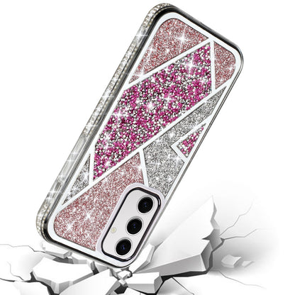 For Samsung Galaxy S25 /S24 Cute Fancy Fashion Glitter Bling Case - Diamond Rhinestone Sparkly Hybrid Rugged TPU Bumper Case Cover