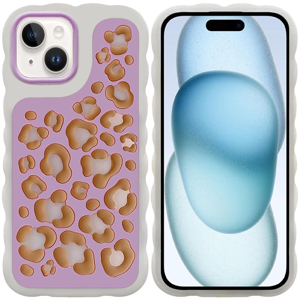 Phone Case for iPhone 15 Plus Fashionable Silicone Textured Decorative Design Pattern Protective Rubber TPU Hybrid Protection Cover