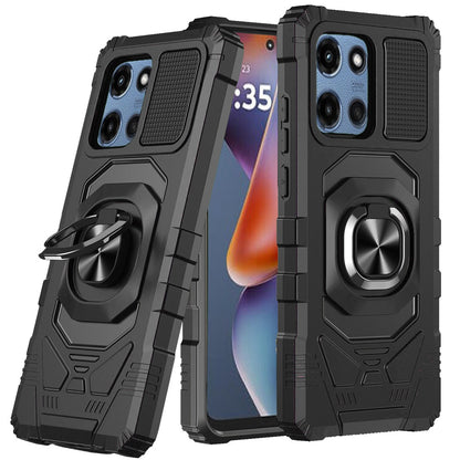 For Motorola Moto G 5G 2026/2025 Hybrid Dual Layer with 360° Rotate Magnetic Ring Stand Holder Kickstand TPU Rugged PC Shockproof Case Cover Grey