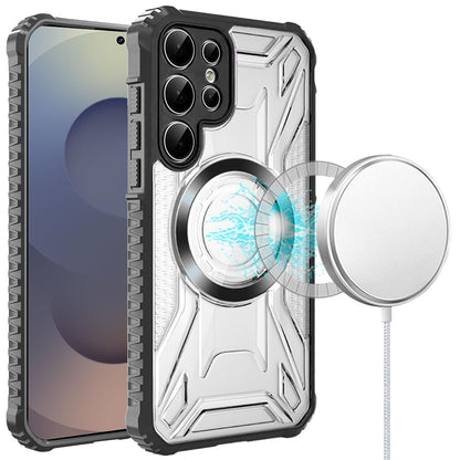 For Samsung Galaxy S26 Ultra MagSafe Compatible Pattern Clear Transparent Rugged Hybrid Magnetic TPU Shockproof Armor Case Cover