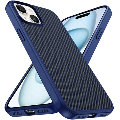 For Apple iPhone 14 /13 Carbon Fiber Design with Magnetic HQ 2.0mm Thick Hybrid Shockproof Rubber Hard PC Case Cover