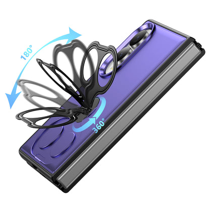 Phone Case for Samsung Galaxy Z Fold 8 Magnetic 2 Ring Stand Car Mount Friendly Shockproof Rugged Grip Armor Dual Ring Kickstand Heavy Duty Hybrid Cover