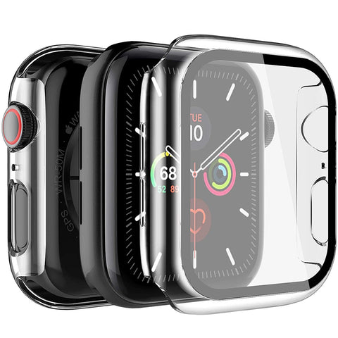 For Apple Watch 41mm Series 7 Ultra Clear Transparent PC with Built in Screen Protector Snap-on Full Coverage Shell Rubber TPU + Hard PC Frame for iWatch Series 7 (41MM) Clear Screen Protector