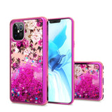 For Apple iPhone 13 (6.1") Waterfall Quicksand Flowing Liquid Glitter Water Design Electroplating Bling TPU Hybrid Frame Protective  Phone Case Cover