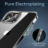 For Apple iPhone SE 3 (2022) SE/8/7 Hybrid HD Crystal Clear Hard PC Back Gummy TPU Frame Slim with Chromed Buttons Transparent Phone Case Cover