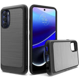 For Motorola Moto G Stylus 5G 2022 Slim Hybrid TPU 2-Piece Bumper Shockproof Brushed Texture Carbon Fiber Hard PC Back  Phone Case Cover