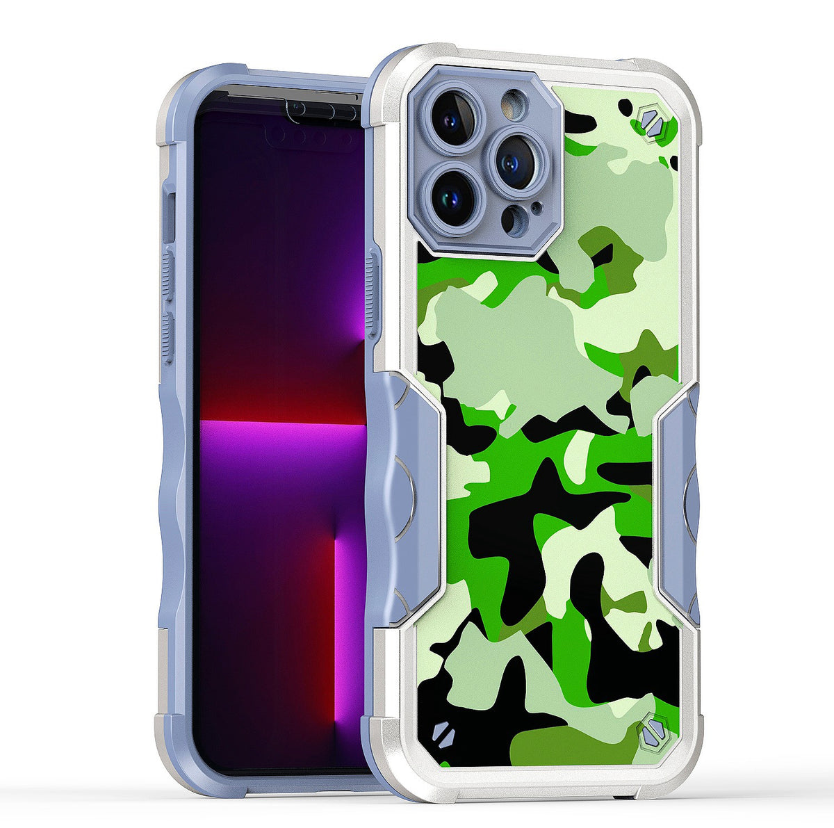 For Apple iPhone 14 Plus (6.7") Fashion Design Shockproof Hybrid Stylish Pattern Heavy Duty TPU Rubber Armor  Phone Case Cover