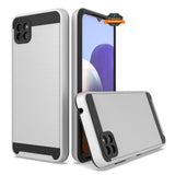 For Apple iPhone 11 (6.1") Rugged TPU + Hard PC Brushed Metal Texture Hybrid Dual Layer Defender Armor Shock Absorbing  Phone Case Cover