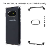 For Samsung Galaxy S10E Slim Hybrid Transparent Rubber Gummy Hard PC Silicone Electroplating Protective Clear / Black Phone Case Cover