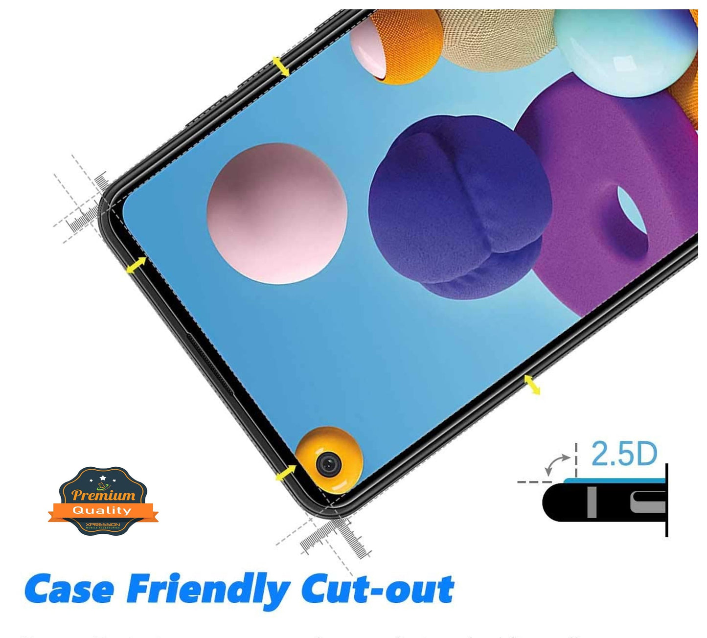 For Samsung Galaxy A33 5G Screen Protector, 9H Hardness Full Glue Adhesive Tempered Glass [3D Curved Glass, Bubble Free] HD Glass Screen Protector Clear Black Screen Protector