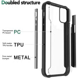 For Samsung Galaxy A53 5G Hybrid Aluminum Alloy Metal Clear Transparent Back PC TPU Bumper Frame Armor Shockproof  Phone Case Cover