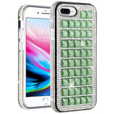 For Apple iPhone SE 3 (2022) SE/8/7 Fashion Luxury 3D Bling Diamonds Rhinestone Jeweled Shiny Hybrid TPU Bumper Hard  Phone Case Cover