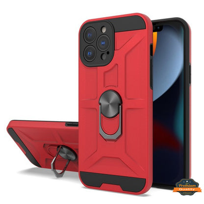 For Apple iPhone 14 Plus (6.7") Hybrid Ring Stand [360° Rotatable Ring Holder Magnetic Kickstand] Rubber TPU Shockproof  Phone Case Cover