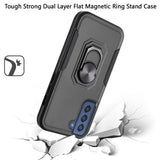 For Samsung Galaxy S22 /Plus Ultra Hybrid Tough Strong Dual Layer Hard PC TPU with Flat Magnetic Ring Stand Heavy-Duty Armor Design  Phone Case Cover