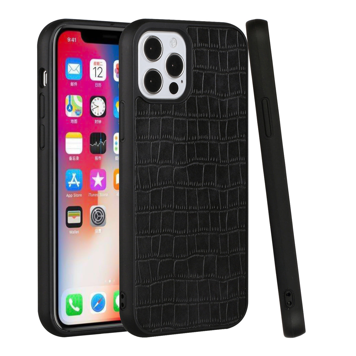 For Apple iPhone XR Ultra Slim Thin PU Leather Crocodile Design Flip Snap On Hybrid Shockproof TPU PC Hard Shell Durable  Phone Case Cover