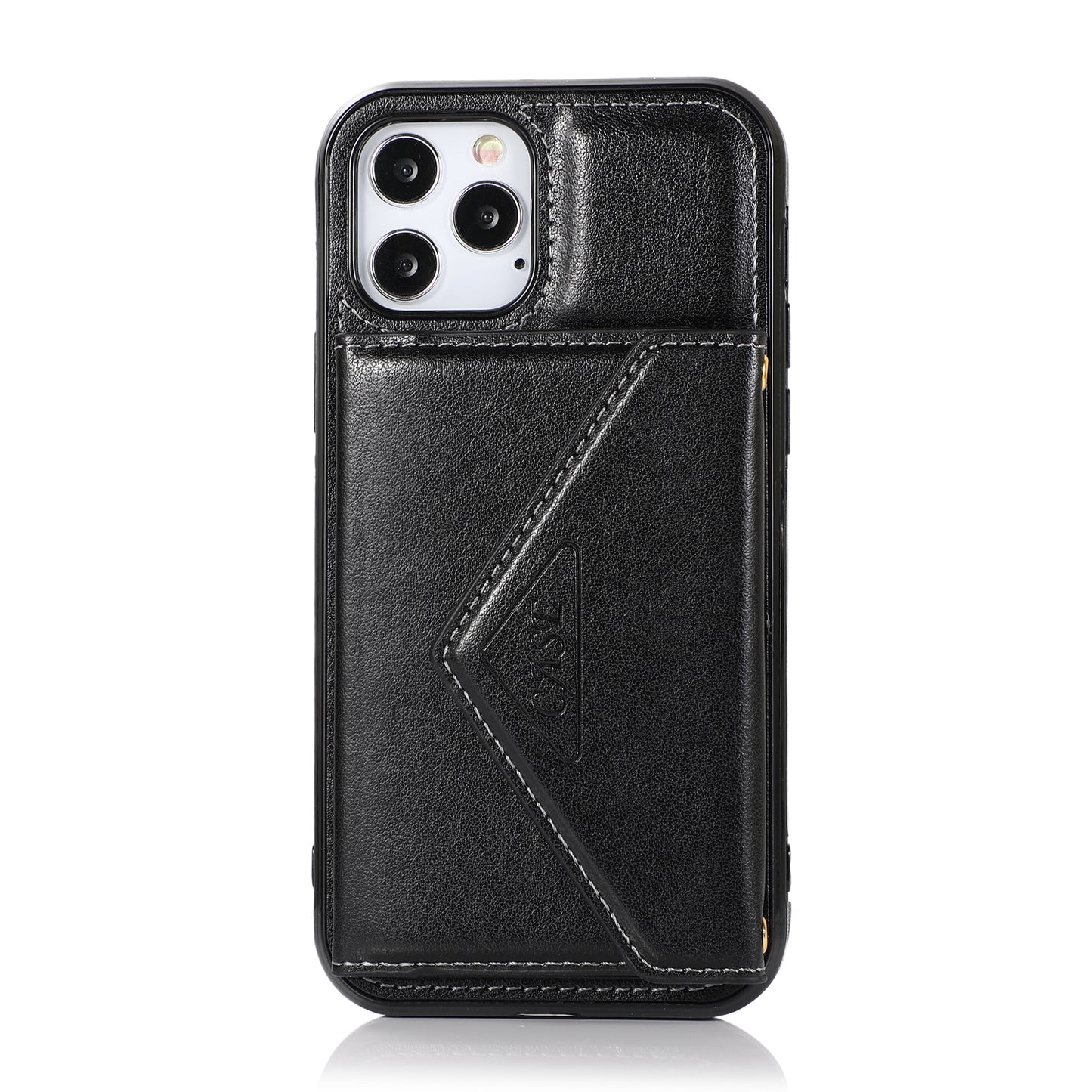 For Apple iPhone SE 3 (2022) SE/8/7 Wallet Case Credit Card ID Holder Lanyard Detachable Neck Strap Flip PU Leather Slim Black Phone Case Cover