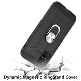 For Samsung Galaxy A71 5G Cases with Stand Kickstand Ring Holder [360° Rotating] Armor Dual Layer Work with Magnetic Car Mount Black Phone Case Cover