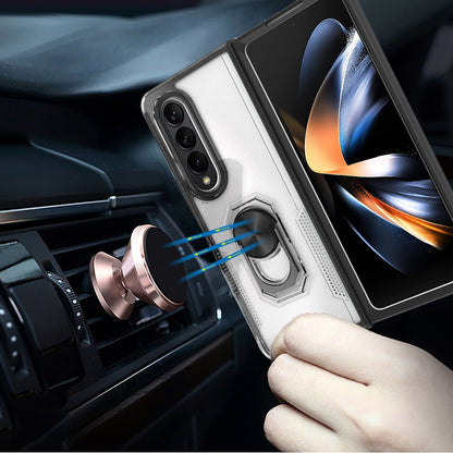 For Nokia C200 Clear Transparent Armor Rugged Defender Shockproof Hybrid with Ring Holder Kickstand  Phone Case Cover
