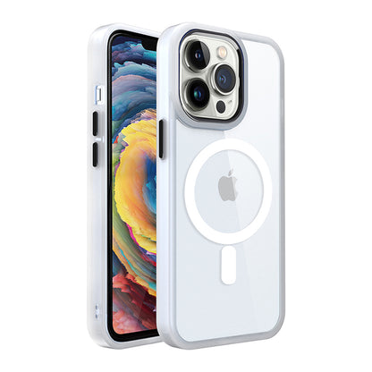 For Apple iPhone 14 /Plus Pro Max Transparent Magnetic Compatible with MagSafe Hybrid Soft Edge Shockproof  Phone Case Cover