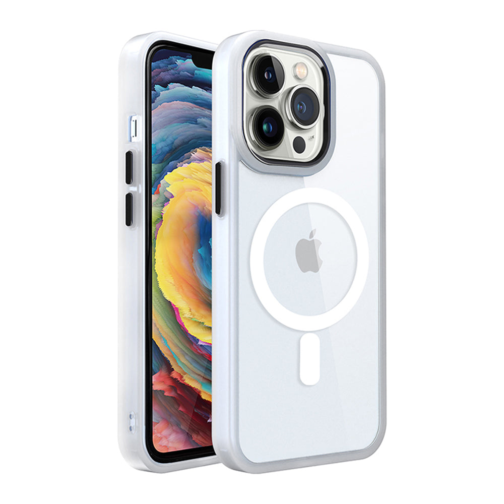 For Apple iPhone 14 /Plus Pro Max Transparent Magnetic Compatible with MagSafe Hybrid Soft Edge Shockproof  Phone Case Cover