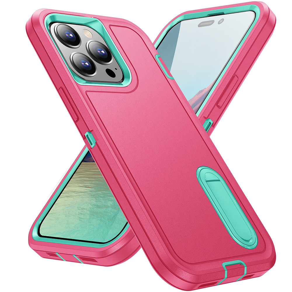 For Apple iPhone 14 /Plus Pro Max Hybrid Protective Hybrid Armor 3 in 1 Shockproof with Kickstand Heavy Duty Rugged  Phone Case Cover