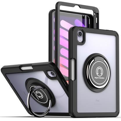 Case for Apple iPad Air 4 / iPad Air 5 / iPad Pro (11 inch) Slim Transparent Hybrid with Ring Magnetic Stand Holder Kickstand Frame Bumper Drop proof Clear Black Tablet Cover