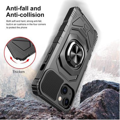 For Samsung Galaxy A23 5G Armor Hybrid Stand Ring Hard TPU Rugged Full-Body [Military-Grade] Magnetic Car Ring Holder Black Phone Case Cover