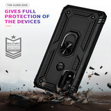 For Motorola Moto G Power 2022 Military Grade Heavy Duty Armor Protection Hybrid with Rotating Metal Ring Kickstand Finger Loop Stand  Phone Case Cover