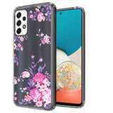For Samsung Galaxy A53 5G Cases Pattern Design Ultra Thin Clear Hybrid Rubber Gummy TPU Grip + Hard PC Back Shockproof  Phone Case Cover