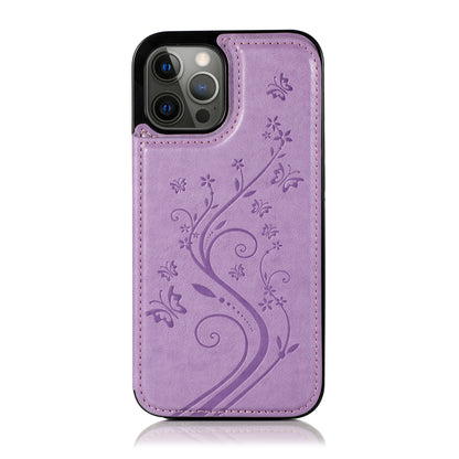 For Apple iPhone 14 Pro (6.1") Luxury Wallet PU Leather [Two Magnetic Clasp] [Card Slots] Stand Back Storage Flip  Phone Case Cover