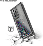 For Samsung Galaxy A22 5G Hybrid Liquid Glitter 3D Bling Quicksand Flowing Sparkle Hard Shockproof 3 in 1 TPU Heavy Duty  Phone Case Cover
