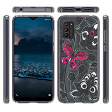 For Nokia G100 4G Pattern Fashion Design Ultra Thin Clear Hybrid Rubber Gummy TPU Grip + Hard PC Back Shockproof  Phone Case Cover
