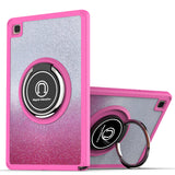 Case for Samsung Galaxy Tab A7 (10.4 inch) Bling Diamond Hybrid with Ring Magnetic Stand Holder Kickstand Bumper Drop proof Pink Tablet Cover