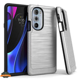 For Motorola Moto G 5G 2022 Armor Brushed Texture Rugged Carbon Fiber Hybrid Shockproof Dual Layers Hard PC + Soft TPU  Phone Case Cover