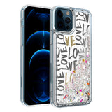 For Apple iPhone 13 Mini (5.4") Quicksand Design Liquid Glitter Bling Hybrid Floating Flowing Sparkle Colorful TPU Protective  Phone Case Cover